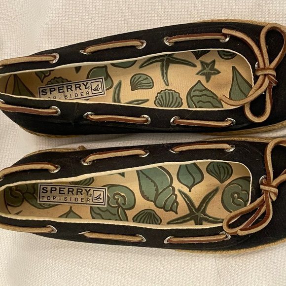 Black Sperry Top-Sider Espadrilles 7M - Picture 3 of 7